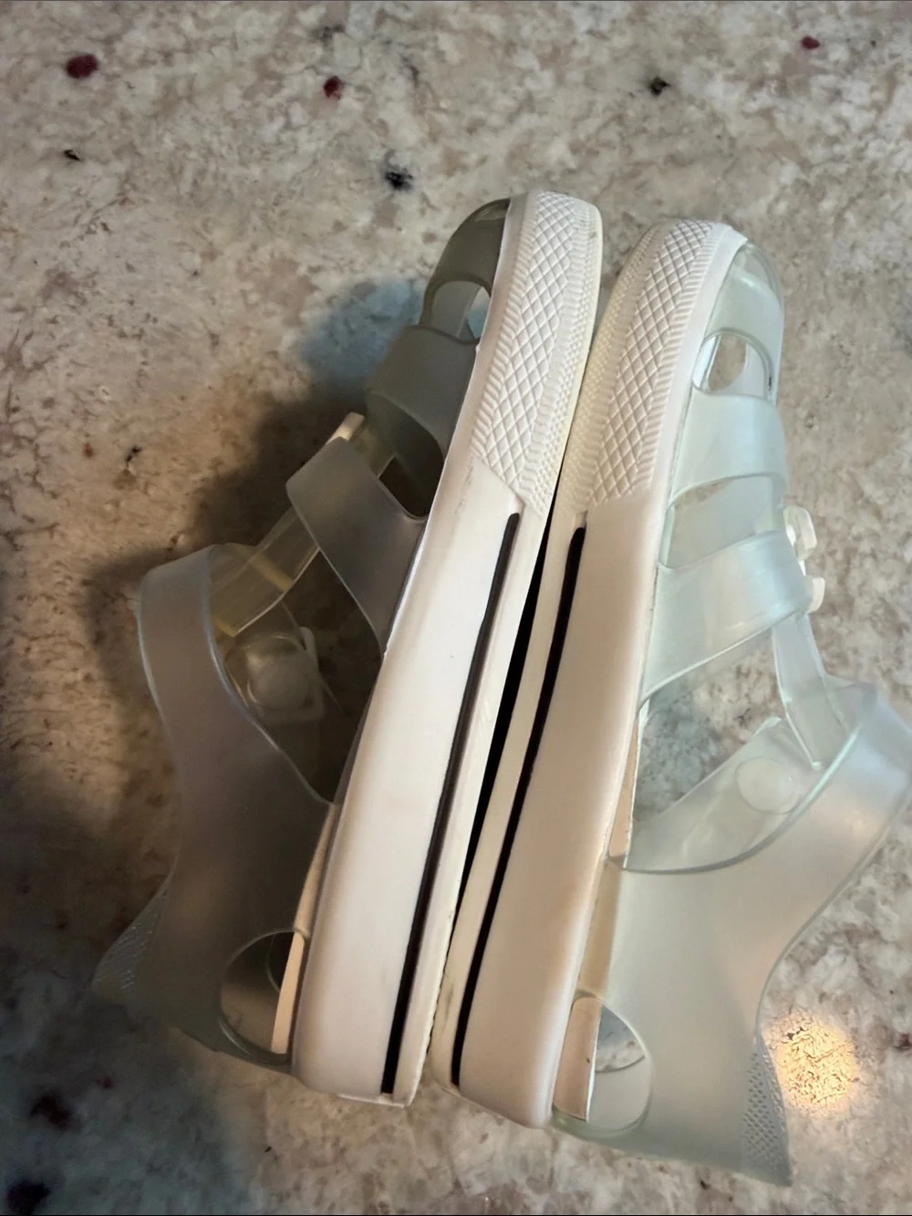 Dolce & Gabbana Kids Cream Jelly Logo Sandals